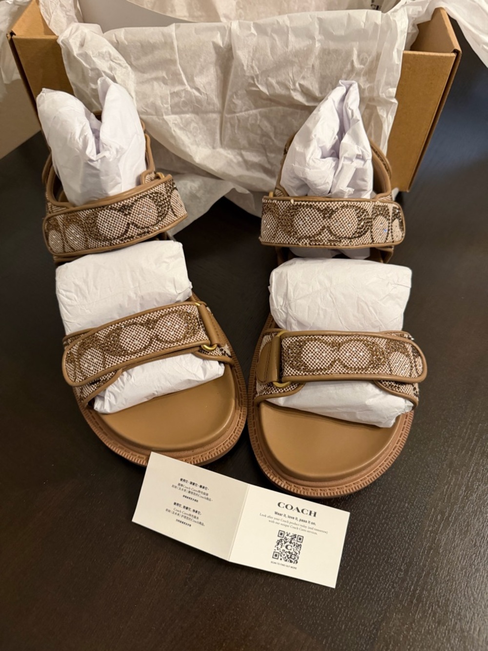 Coach Tan Brynn Cry Sig Sandal size 9 - Picture 4 of 8